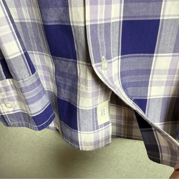 Bixby Nomad Purple/White Plaid Long Sleeve Slim Fit Button Down Shirt Size Small - Picture 4 of 9